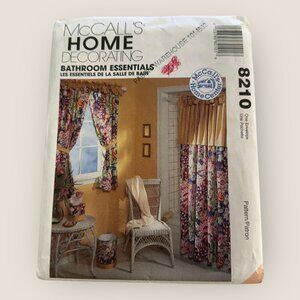 Vintage 1990s McCalls Sewing Pattern 8210 Home Decor Bathroom Essentials Curtain
